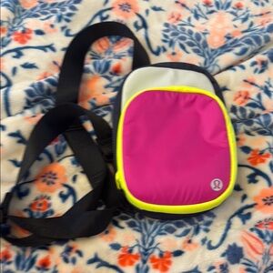 Lululemon Athletica Pink and Yellow Sporty Crossbody Bag